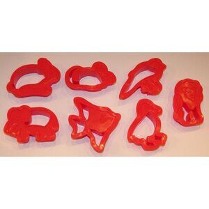 7 Animal Cookie Cutters Lion Fish Elephant Bird Mouse Rabbit Duck Playdoh Dough
